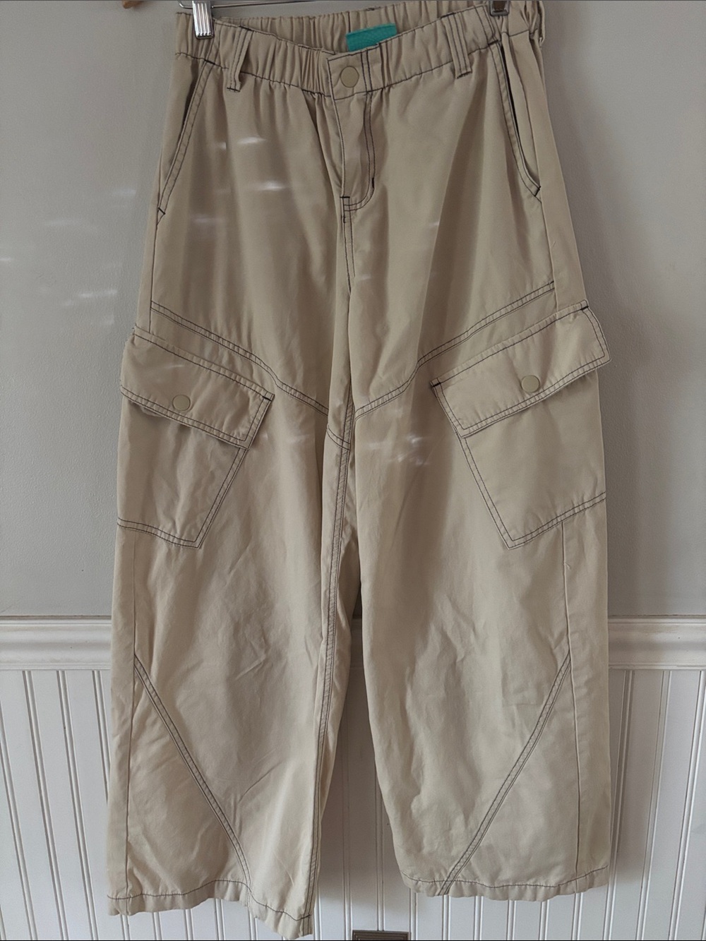 Alab Y2K Leo Cargo Rave Pants Wide Leg Cargo Pants 100% Cotton